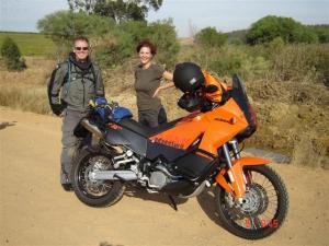 Suzette and Pete next to her Orange Beast